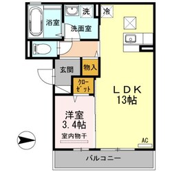 グラシューズ深津（Ｄ）の物件間取画像